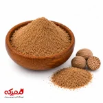 پودر جوز هندی تازه و باکیفیت در ظرف چوبی