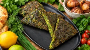کوکو سبزی با سبزی خشک